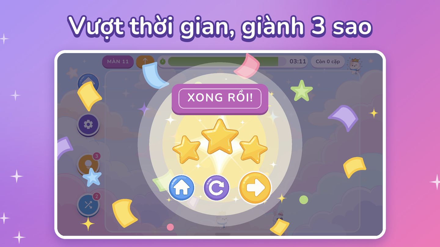 Xong bàn, nhận sao